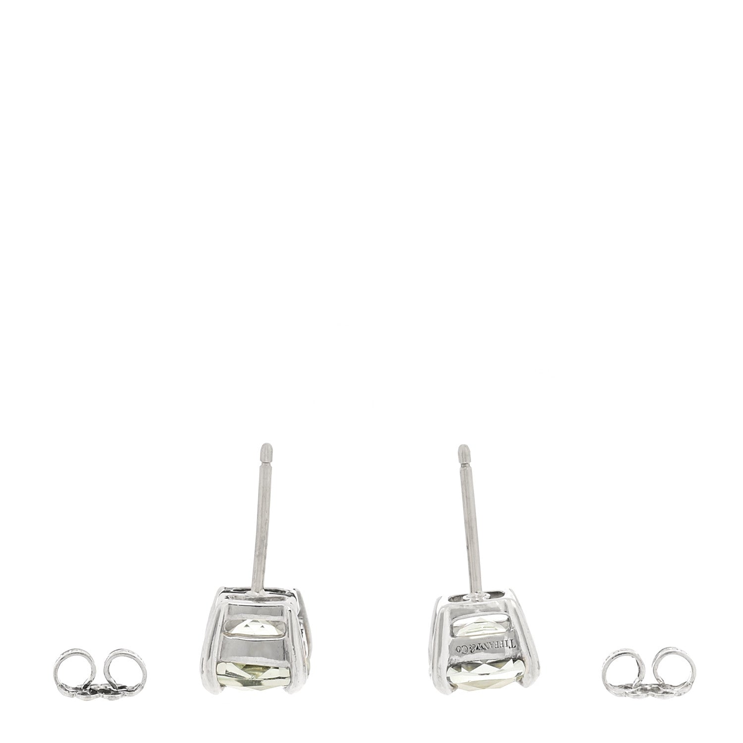 Tiffany Sterling Silver Prasiolite Sparklers Earrings 3 of 4