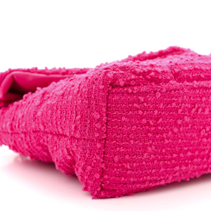Saint Laurent SAINT LAURENT Boucle Tweed Quilted Toy Loulou Puffer Monogram Chain Satchel Magenta 9 of 11
