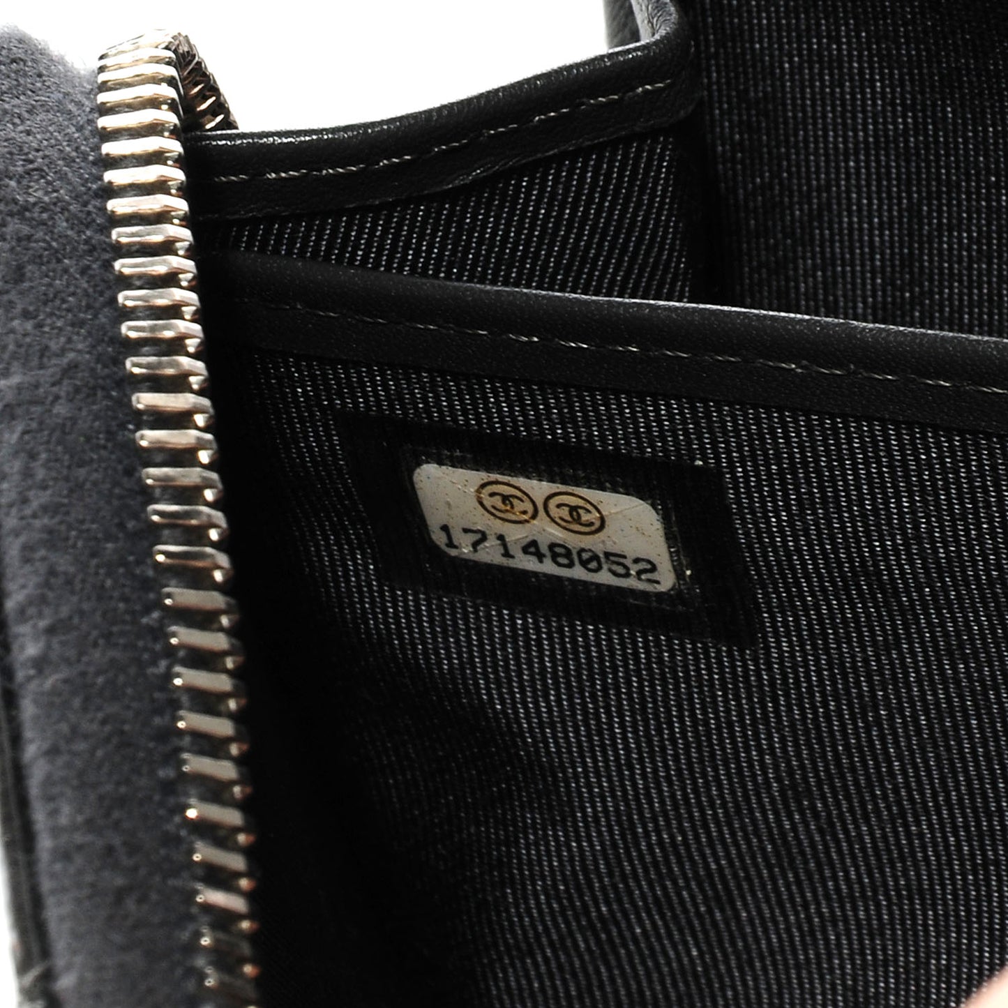 Striated Patent Zip Around Wallet Dark Grey