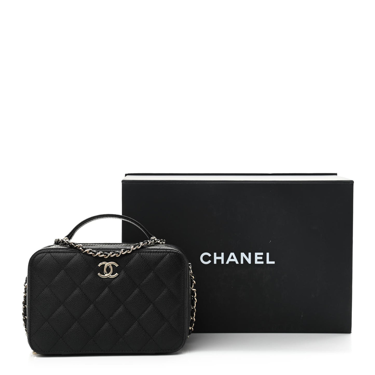 Caviar Quilted Vanity Case Black
