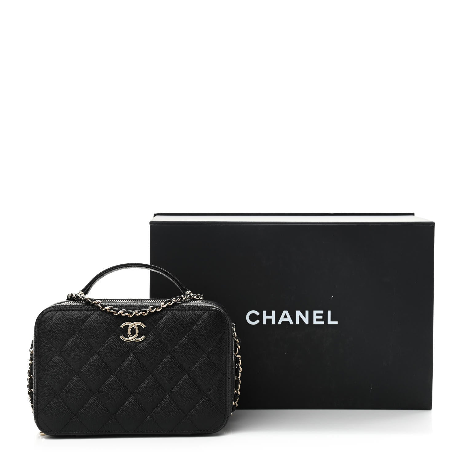 Chanel Caviar Quilted Vanity Case Black 11 of 11