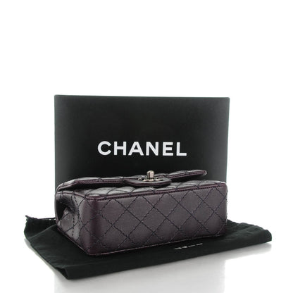 Chanel Washed Caviar Quilted Mini Rectangular Flap Dark Purple 4 of 8