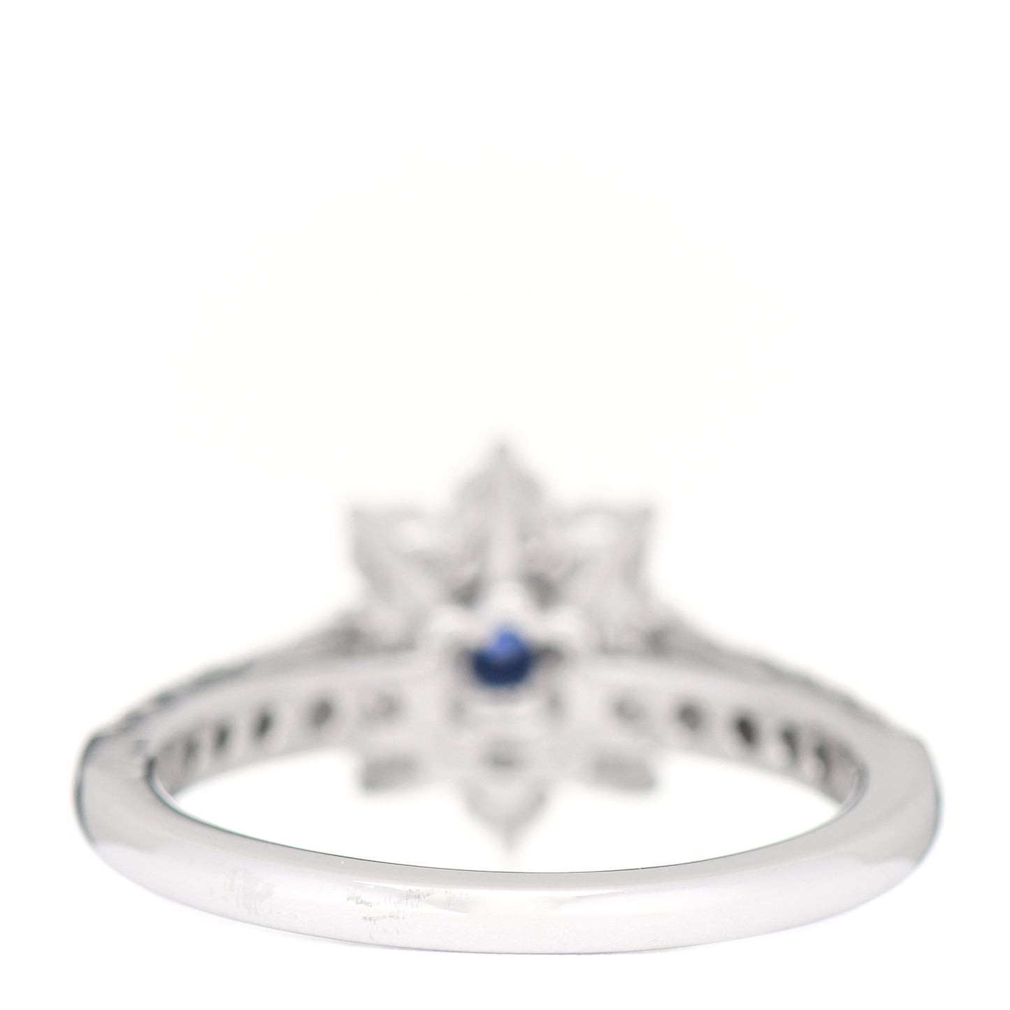 Platinum Diamond Blue Sapphire Petite Sunflower Ring 47 4.25