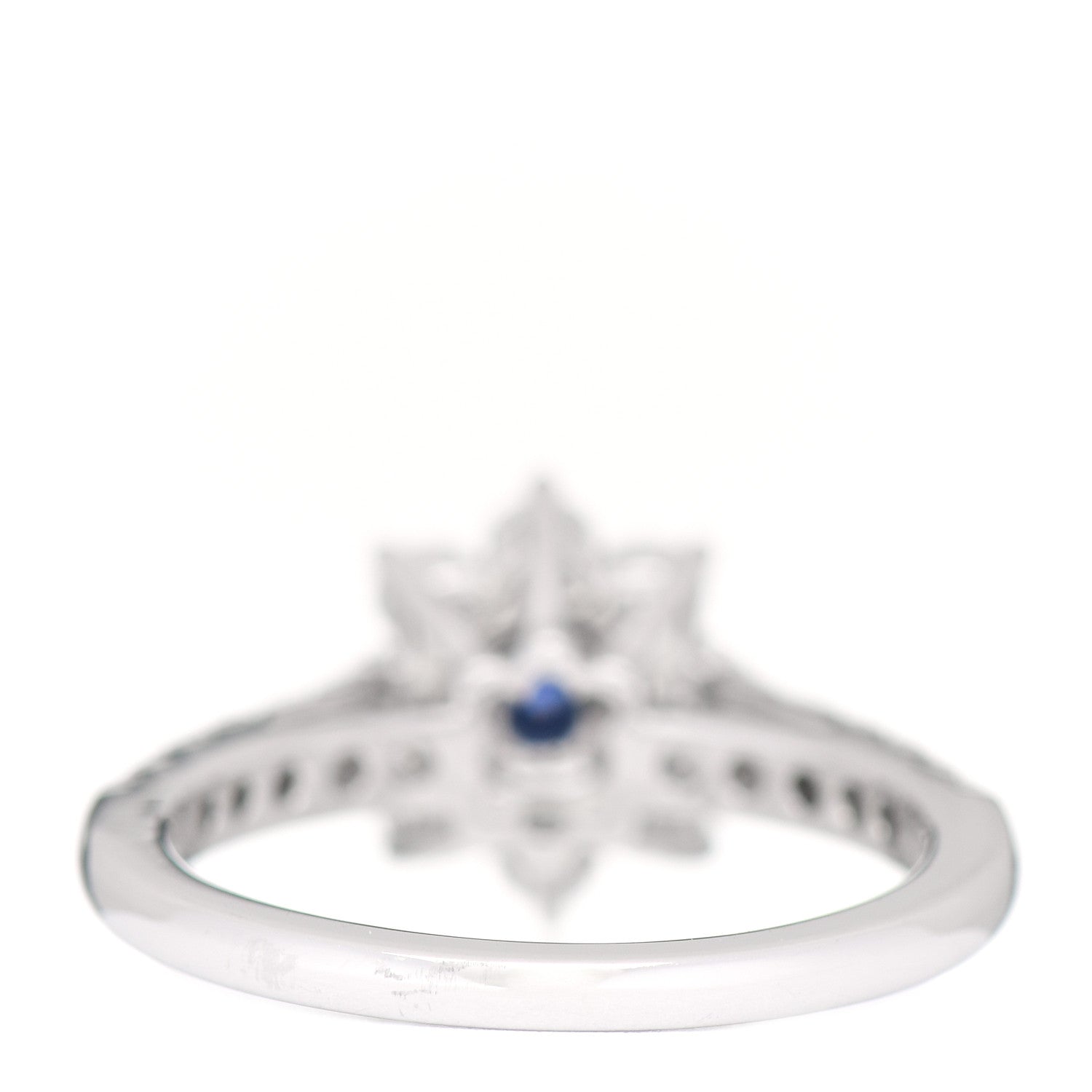 Harry Winston Platinum Diamond Blue Sapphire Petite Sunflower Ring 47 4.25 3 of 5