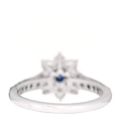 Harry Winston Platinum Diamond Blue Sapphire Petite Sunflower Ring 47 4.25 3 of 5