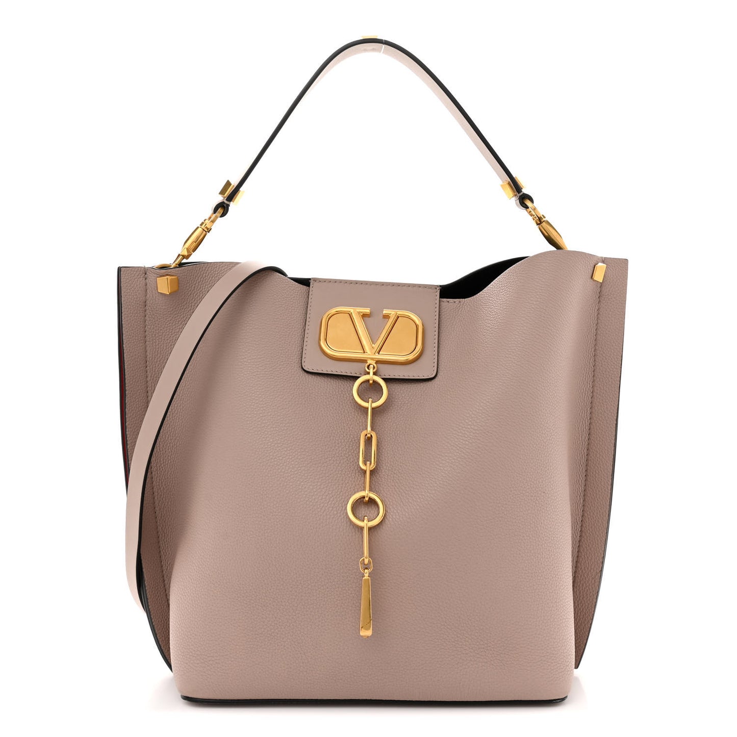 Grainy Calfskin VLogo Escape Hobo Bag Poudre