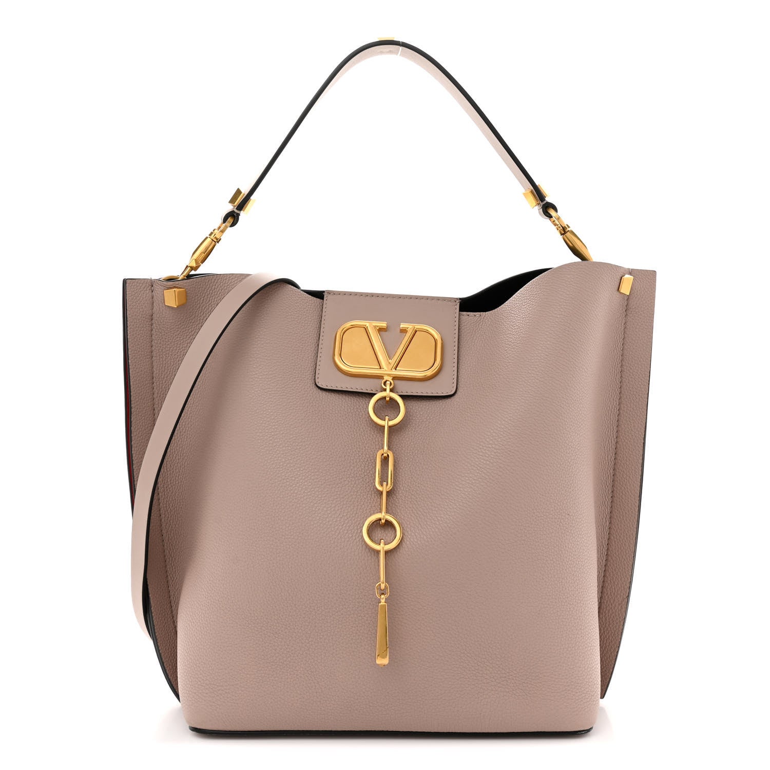Valentino Garavani Grainy Calfskin VLogo Escape Hobo Bag Poudre 1 of 11