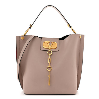 Valentino Garavani Grainy Calfskin VLogo Escape Hobo Bag Poudre 1 of 11