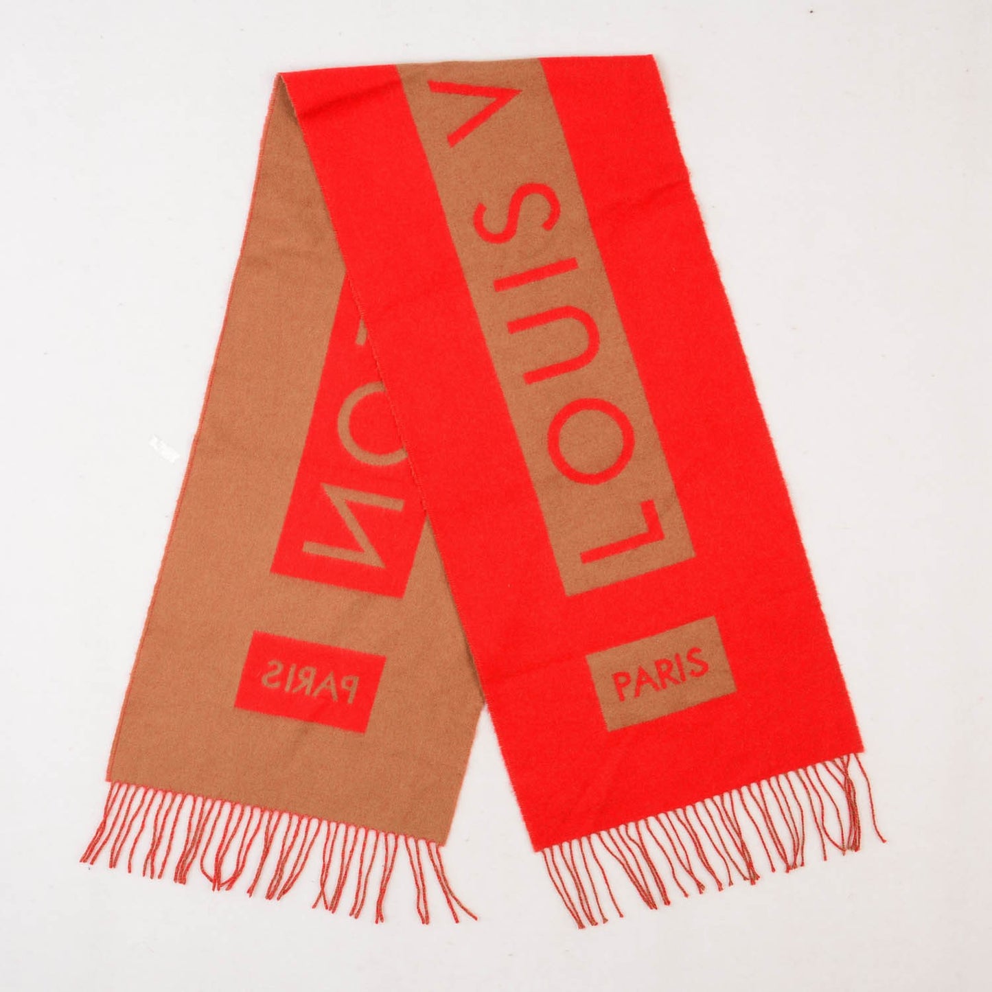 Cashmere Baroda Muffler Scarf Rouge Camel