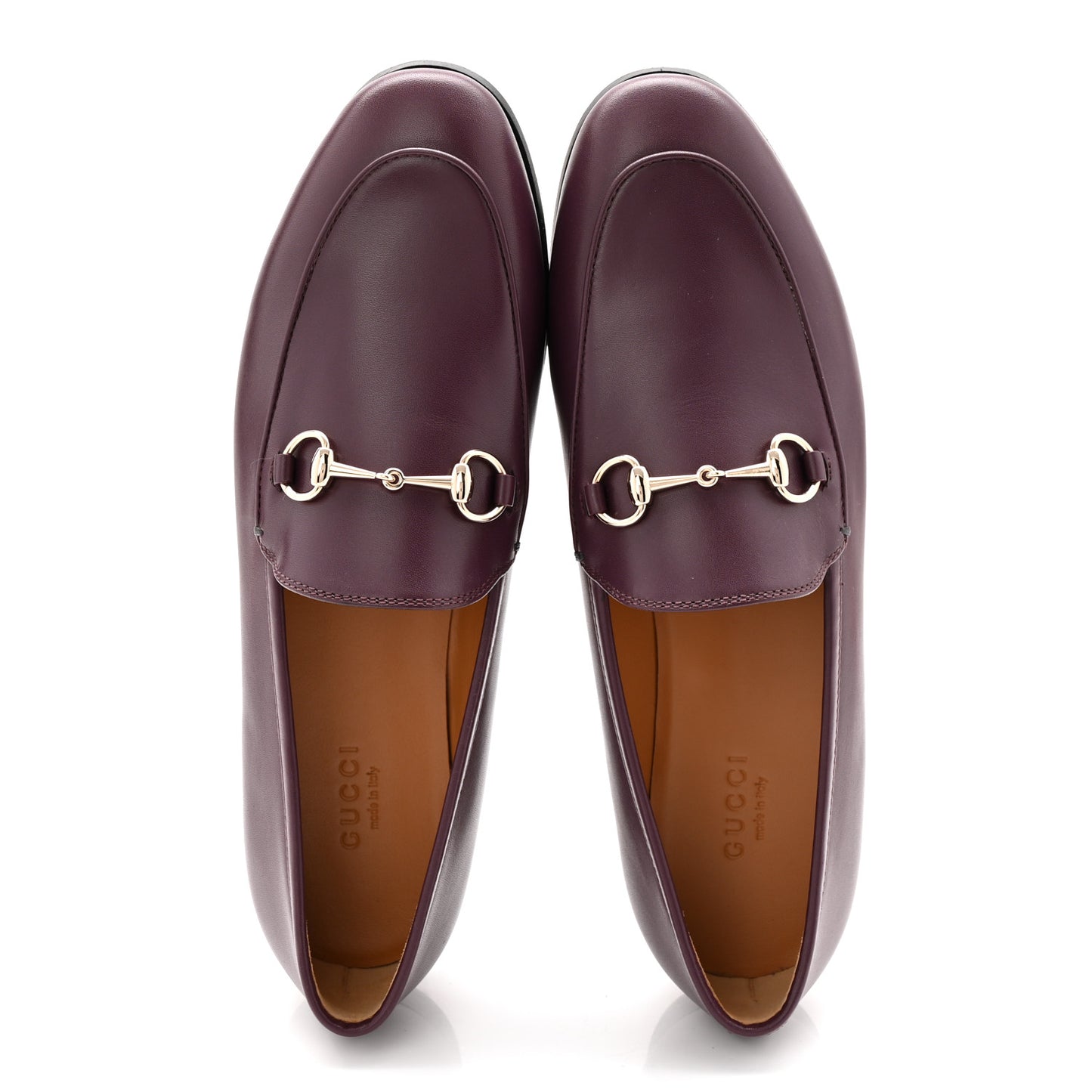 Real Betis Glamour Calfskin Womens Jordaan Horsebit Loafers 38 Shiny Vineyard