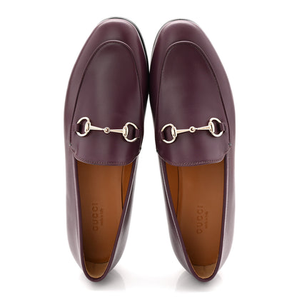 Gucci Real Betis Glamour Calfskin Womens Jordaan Horsebit Loafers 38 Shiny Vineyard 2 of 10