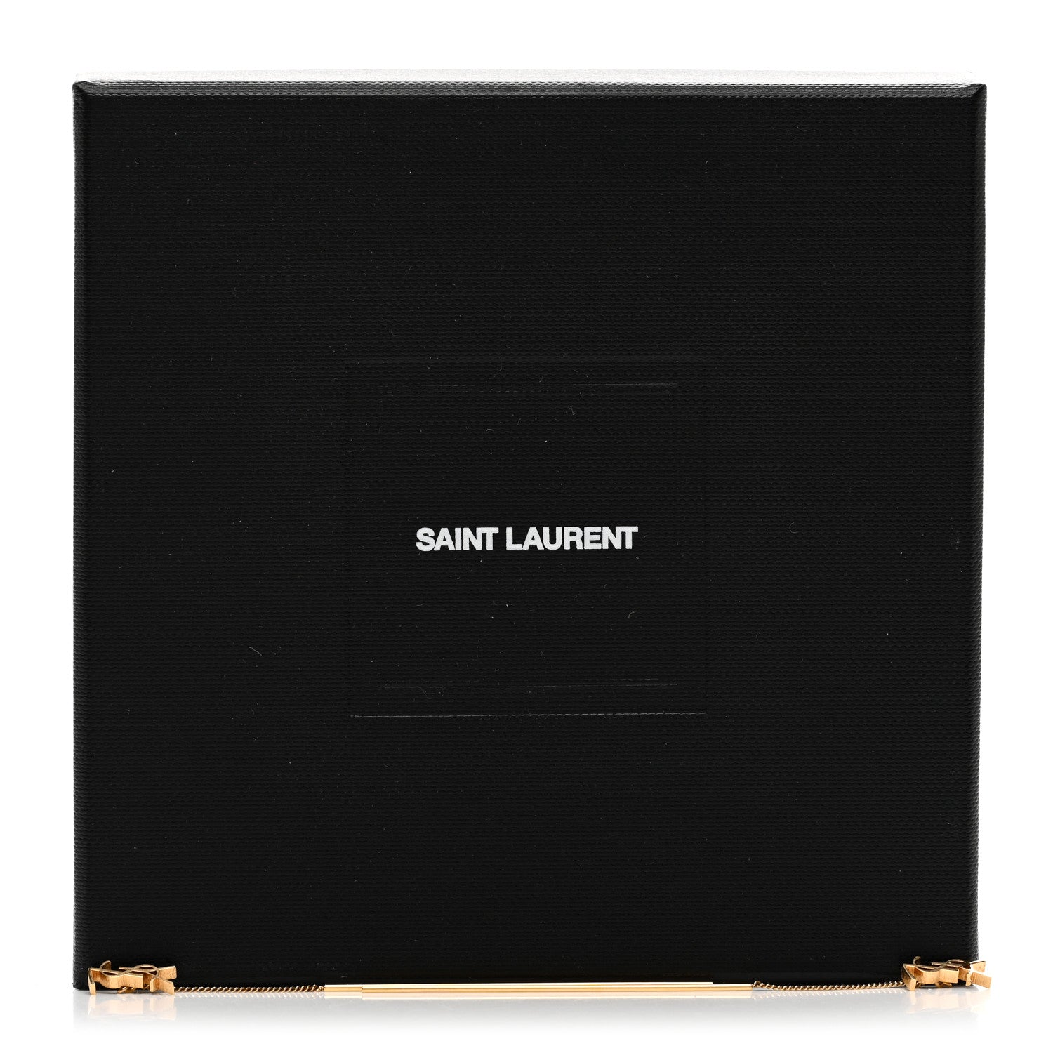 Saint Laurent Metal Monogram Pendant Threader Earrings Gold 5 of 5