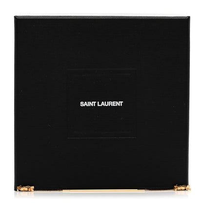 Saint Laurent Metal Monogram Pendant Threader Earrings Gold 5 of 5