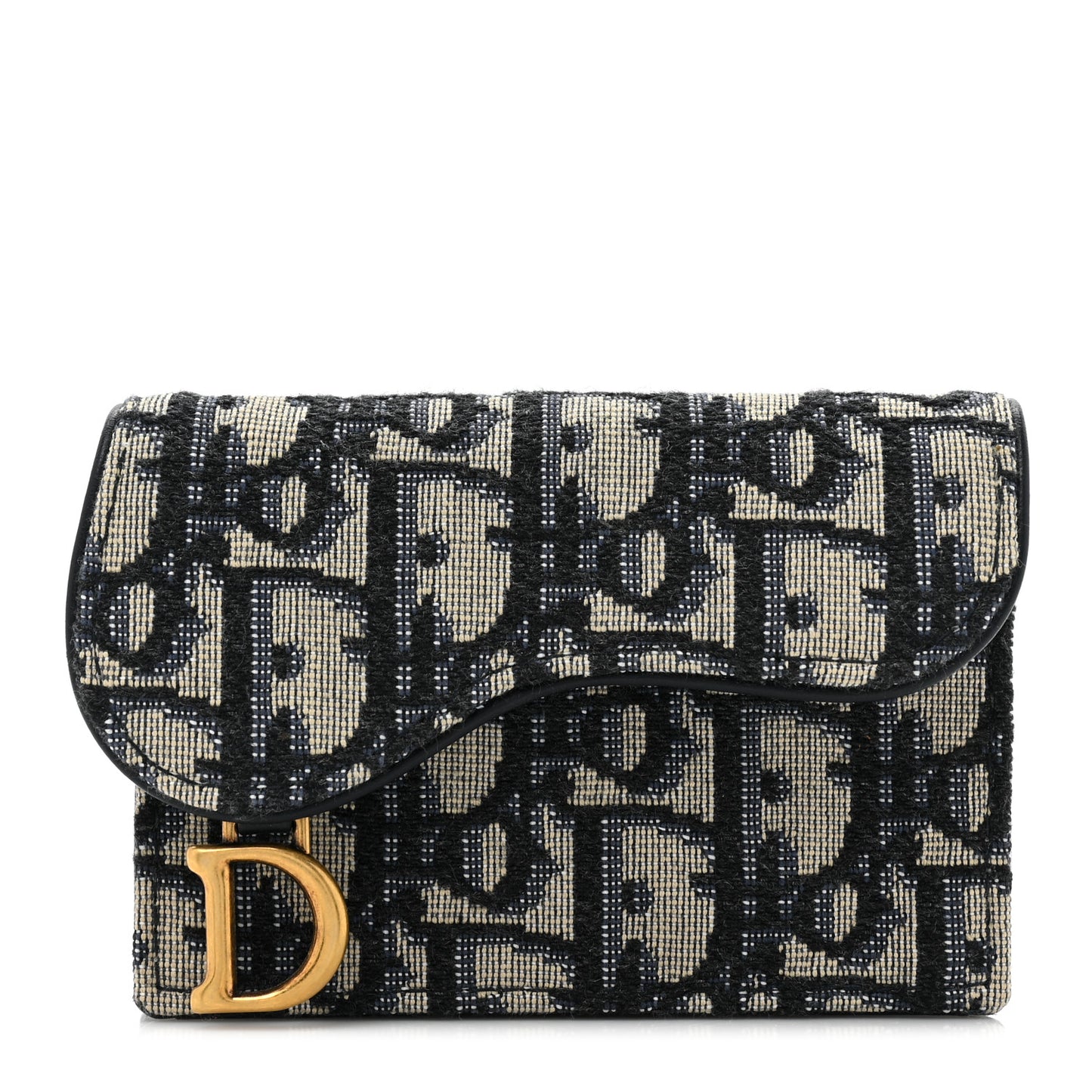 Oblique Saddle Card Holder Blue