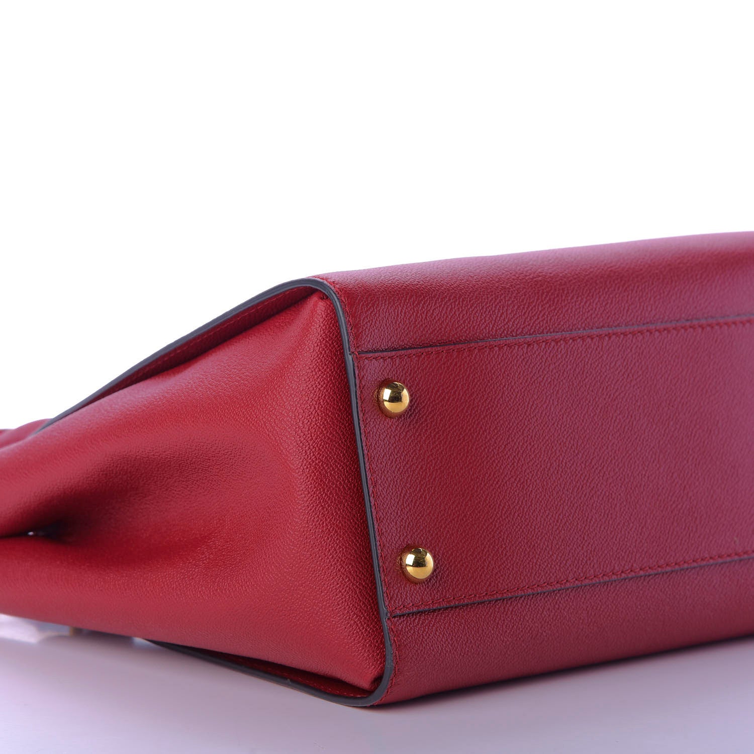 Burberry Soft Grain Calfskin Medium Buckle Tote Parade Red 9 of 10
