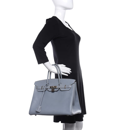 Hermes Epsom Birkin 35 Bleu Lin 2 of 14