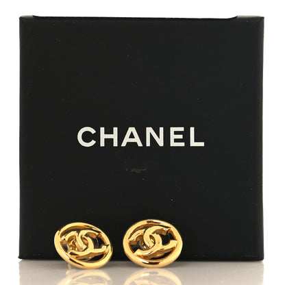 Chanel CC Round Earrings Gold 5 of 5