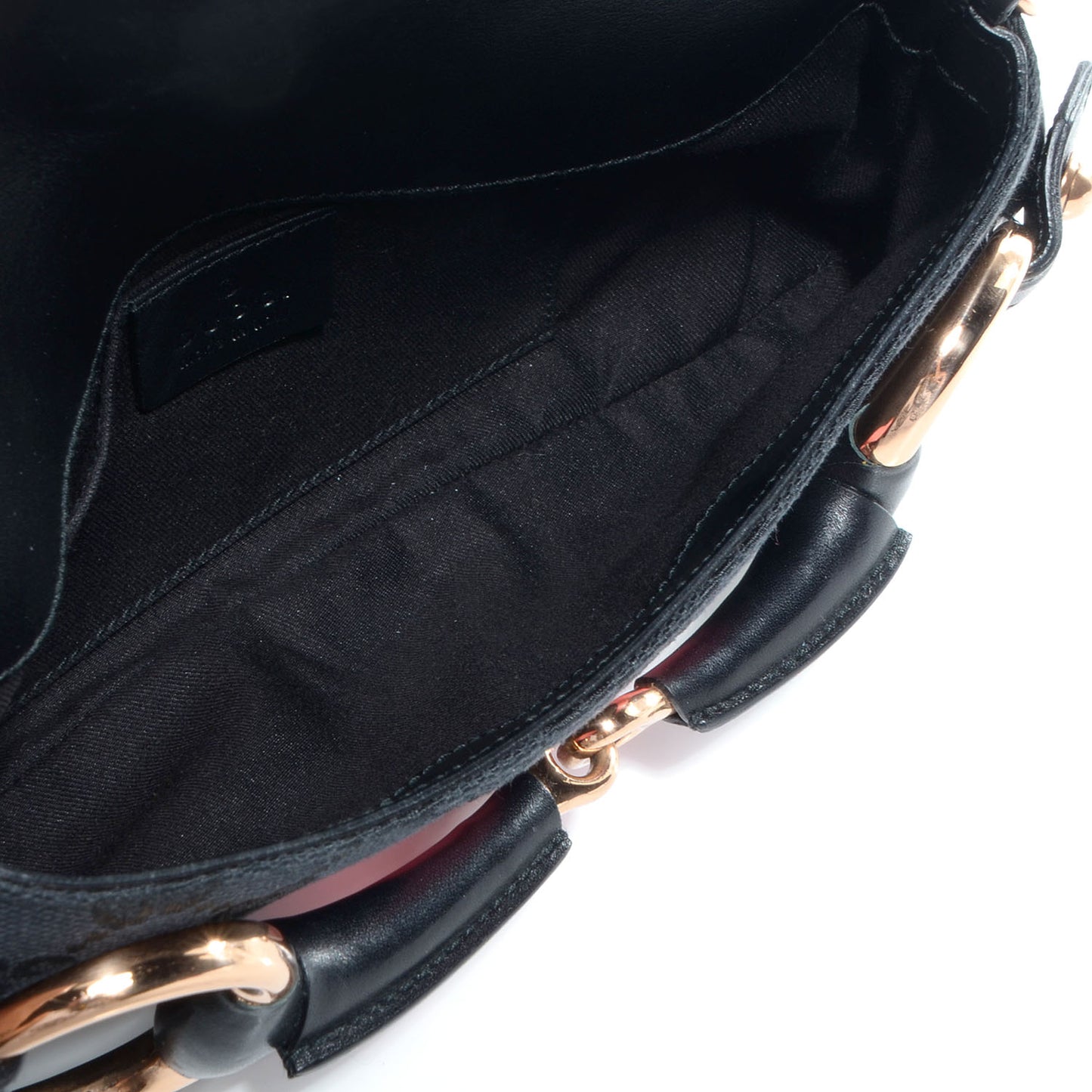Monogram Horsebit Web Clutch Black