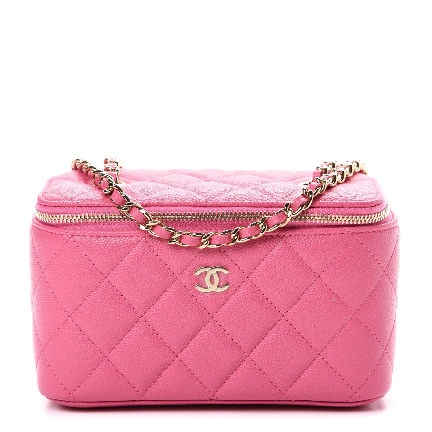 Chanel Caviar Quilted Small Vanity Case With Chain Pink 1 of 10