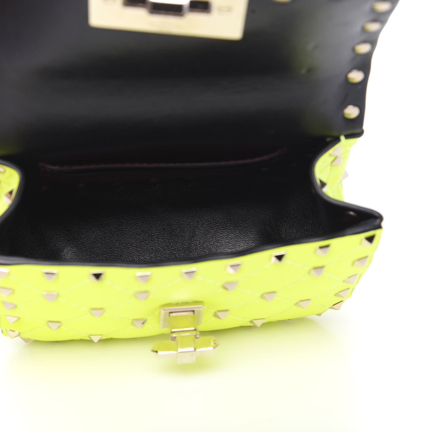 Valentino Garavani Calfskin Micro Rockstud Spike Shoulder Bag Lime 4 of 10