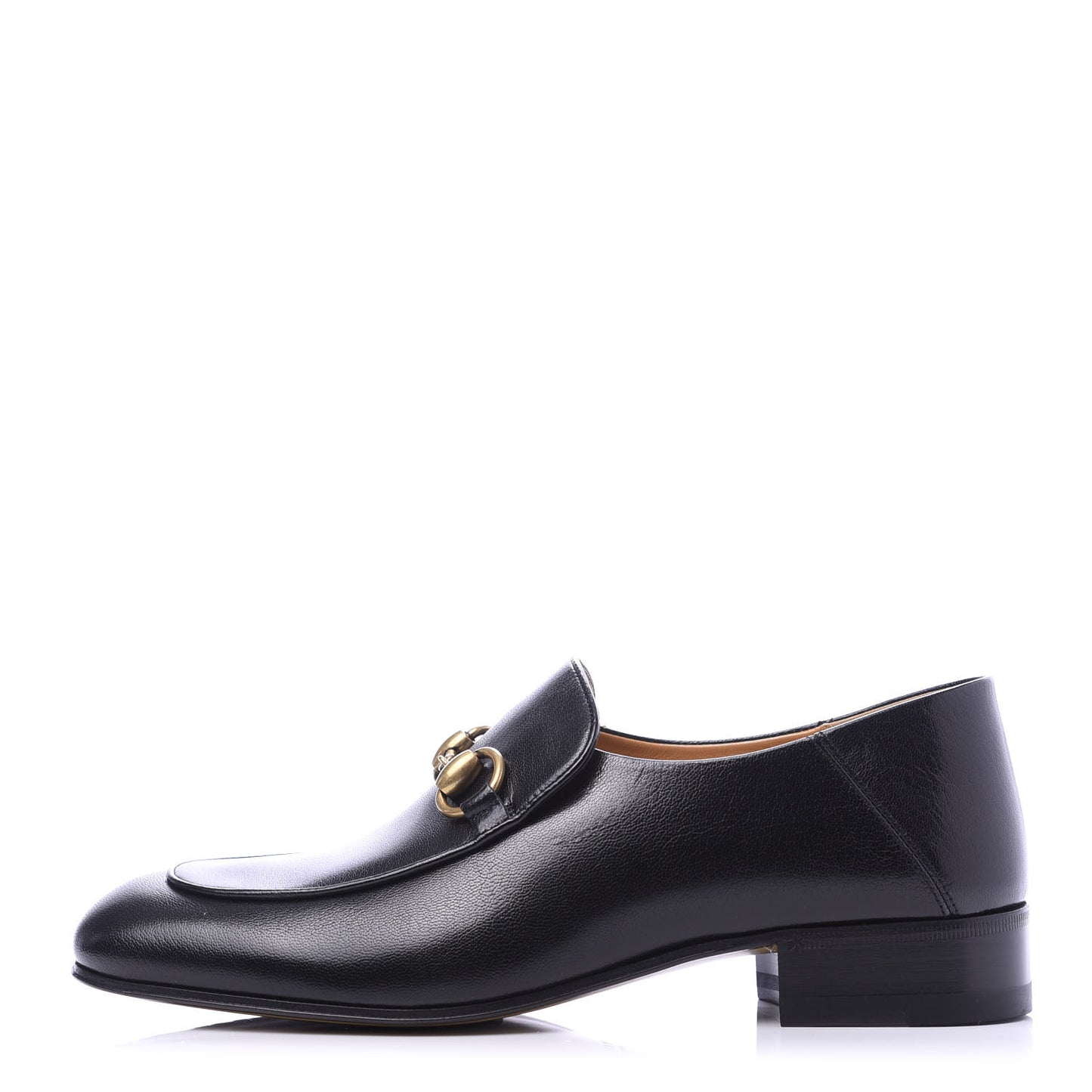 Goatskin Womens Horsebit Mid-Heel Loafers 37.5 Black