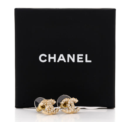 Chanel Crystal CC Earrings Gold 5 of 5