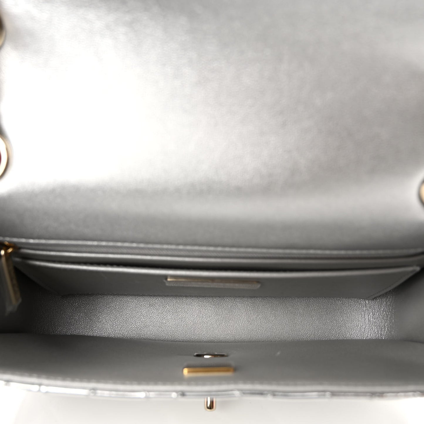 Mirror Calfskin Metallic Calfskin Medium Hollywood Boulevard Flap With Star Coin Purse Silvery
