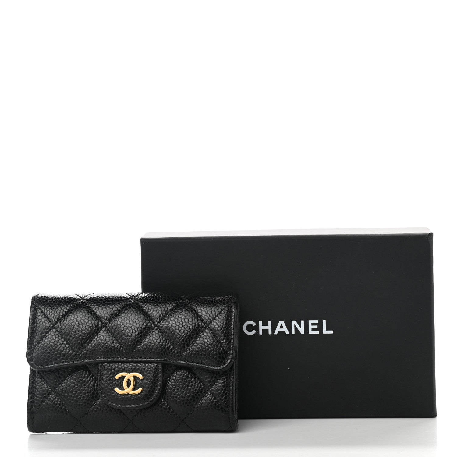 Chanel Caviar Quilted Flap Card Holder Wallet Black 9 of 9