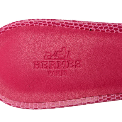 Hermes Lizard Oasis Sandals 38 Rose Fuchsia 7 of 9