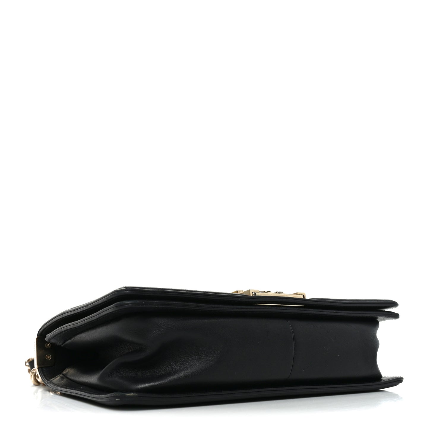 Lambskin Chevron Quilted Medium Boy Flap Black