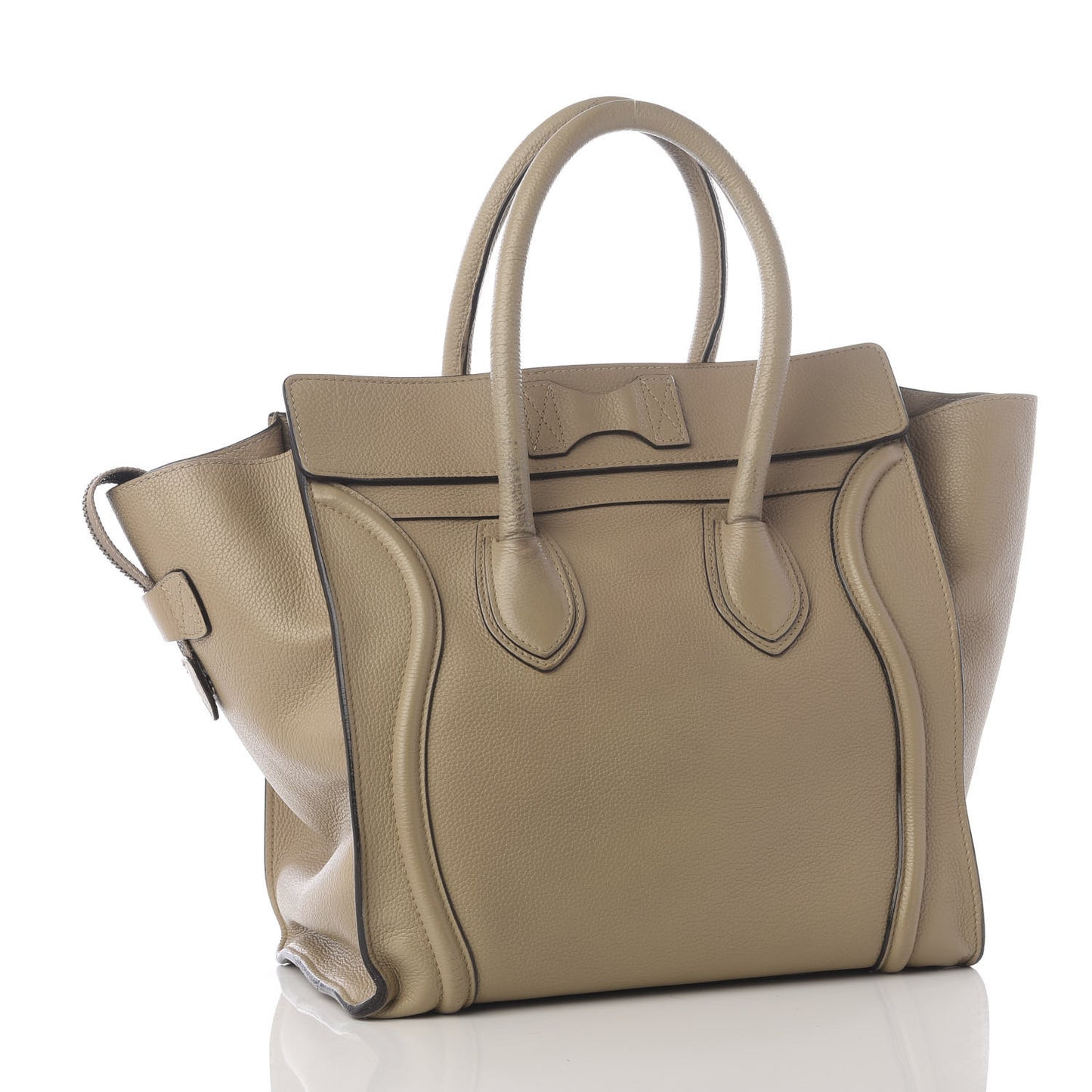 Drummed Calfskin Mini Luggage Taupe