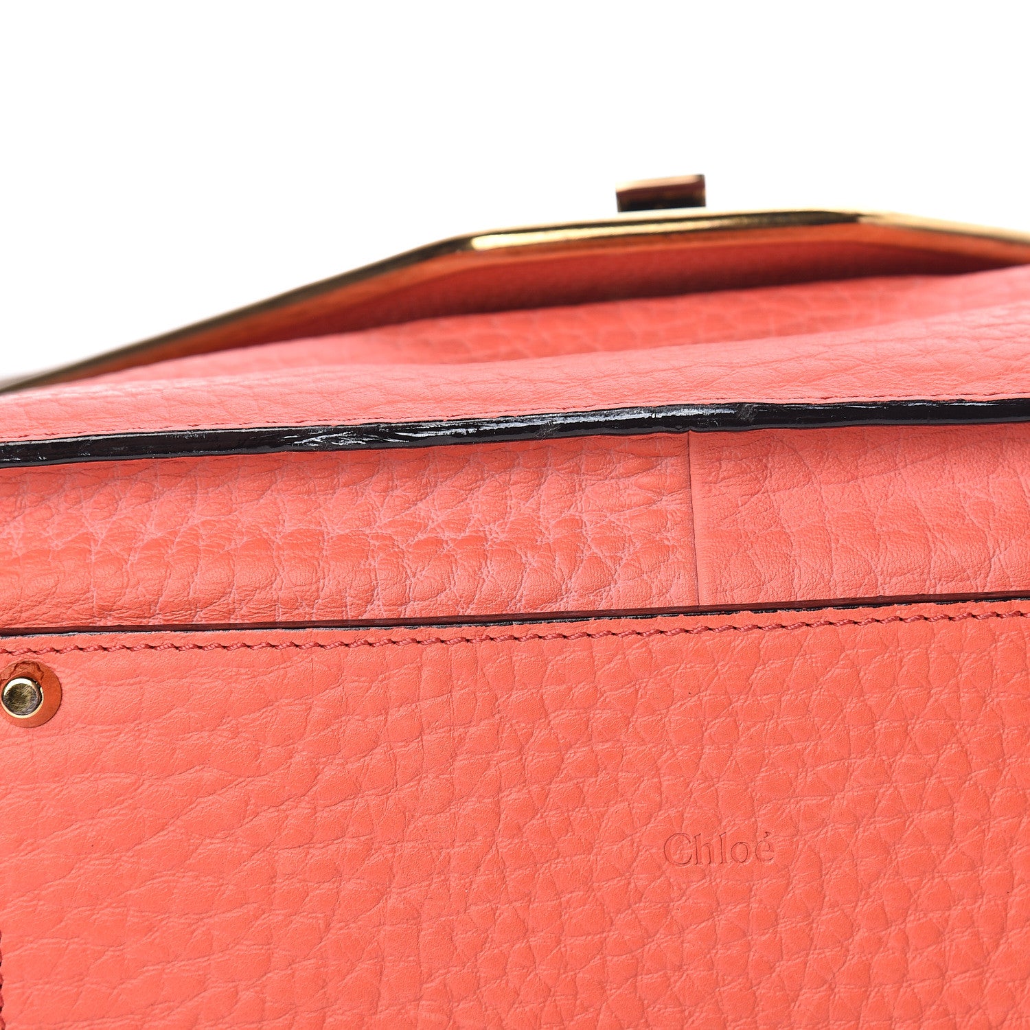 Chloe Grained Calfskin Medium Sally Flap Bag Cyclamen Lipstick 13 of 16