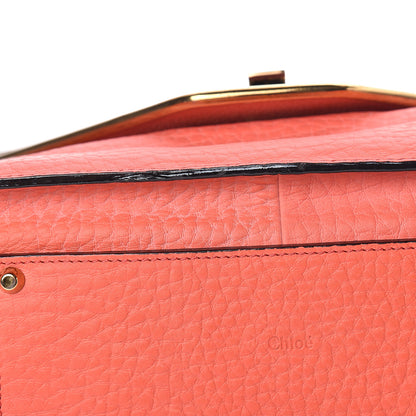 Chloe Grained Calfskin Medium Sally Flap Bag Cyclamen Lipstick 13 of 16