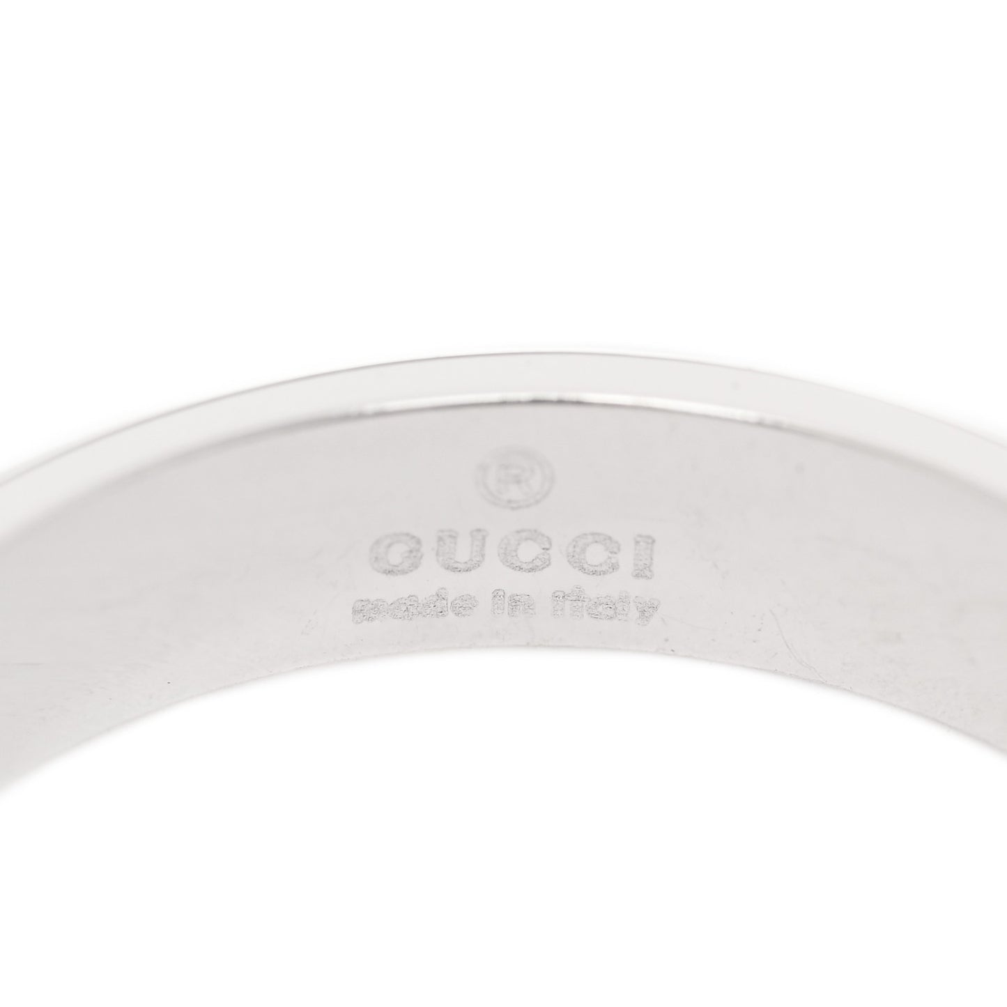 18K White Gold 4mm Icon Thin Band Ring 56 7.5