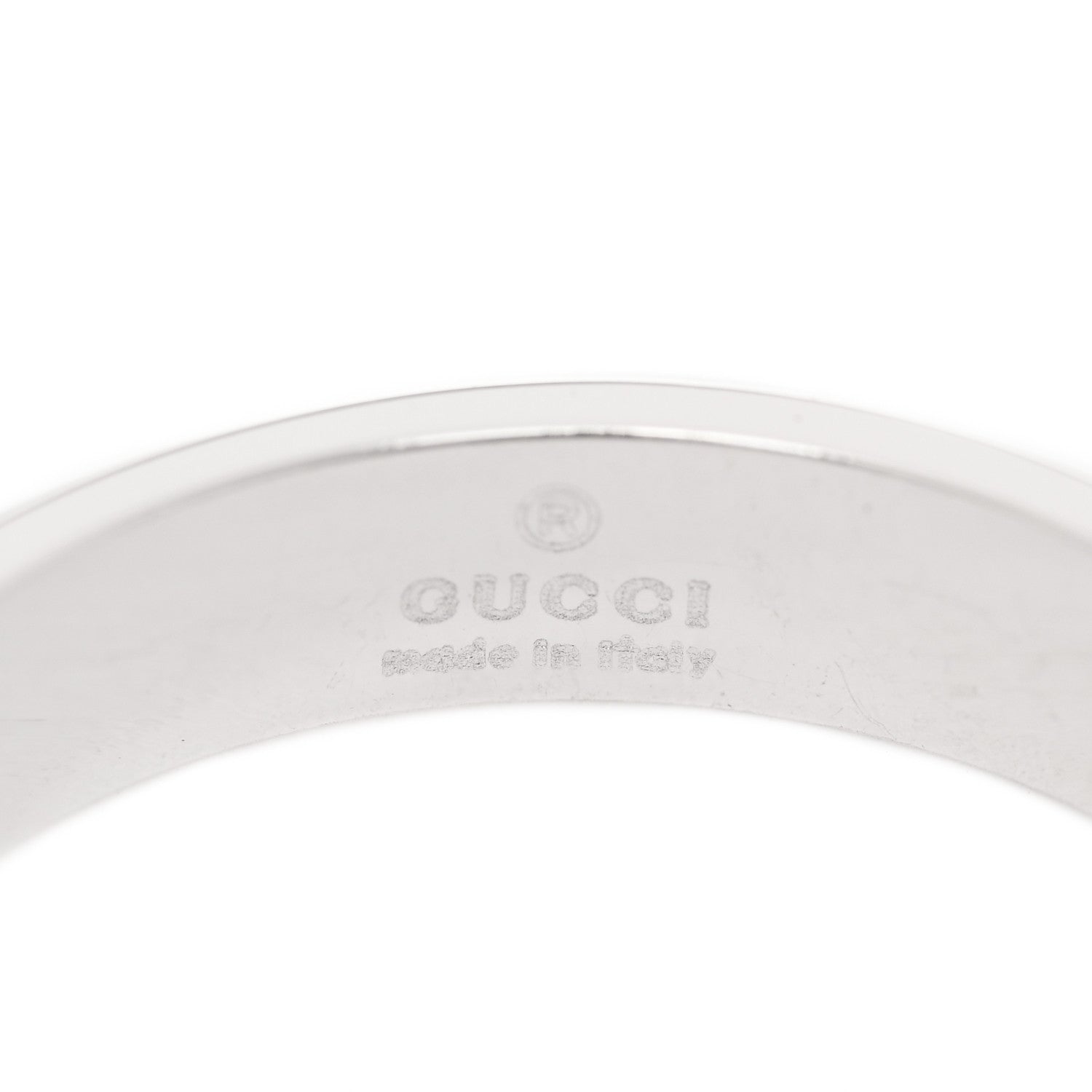 Gucci 18K White Gold 4mm Icon Thin Band Ring 56 7.5 4 of 4