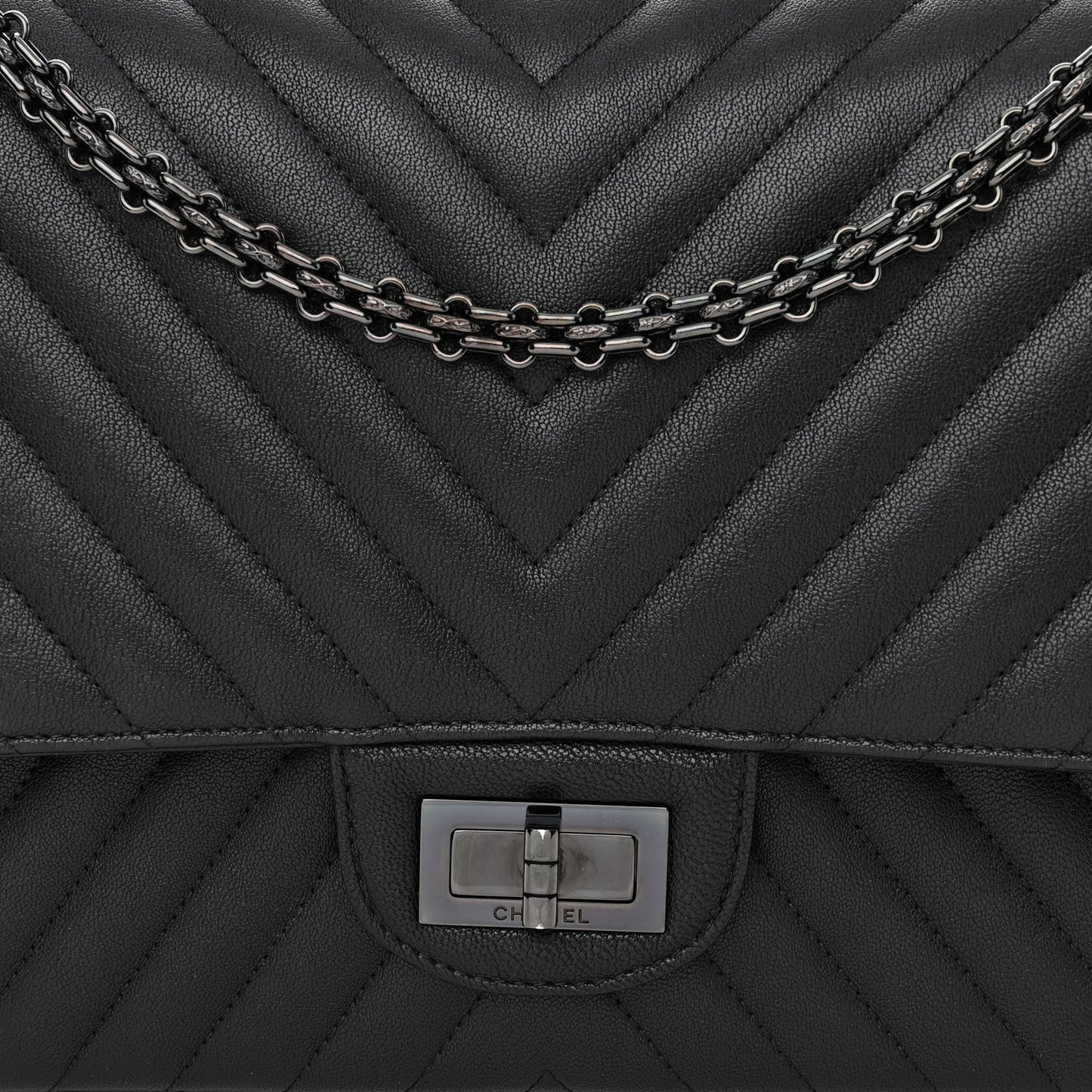 Sheepskin Chevron Quilted 2.55 Reissue 227 Flap So Black