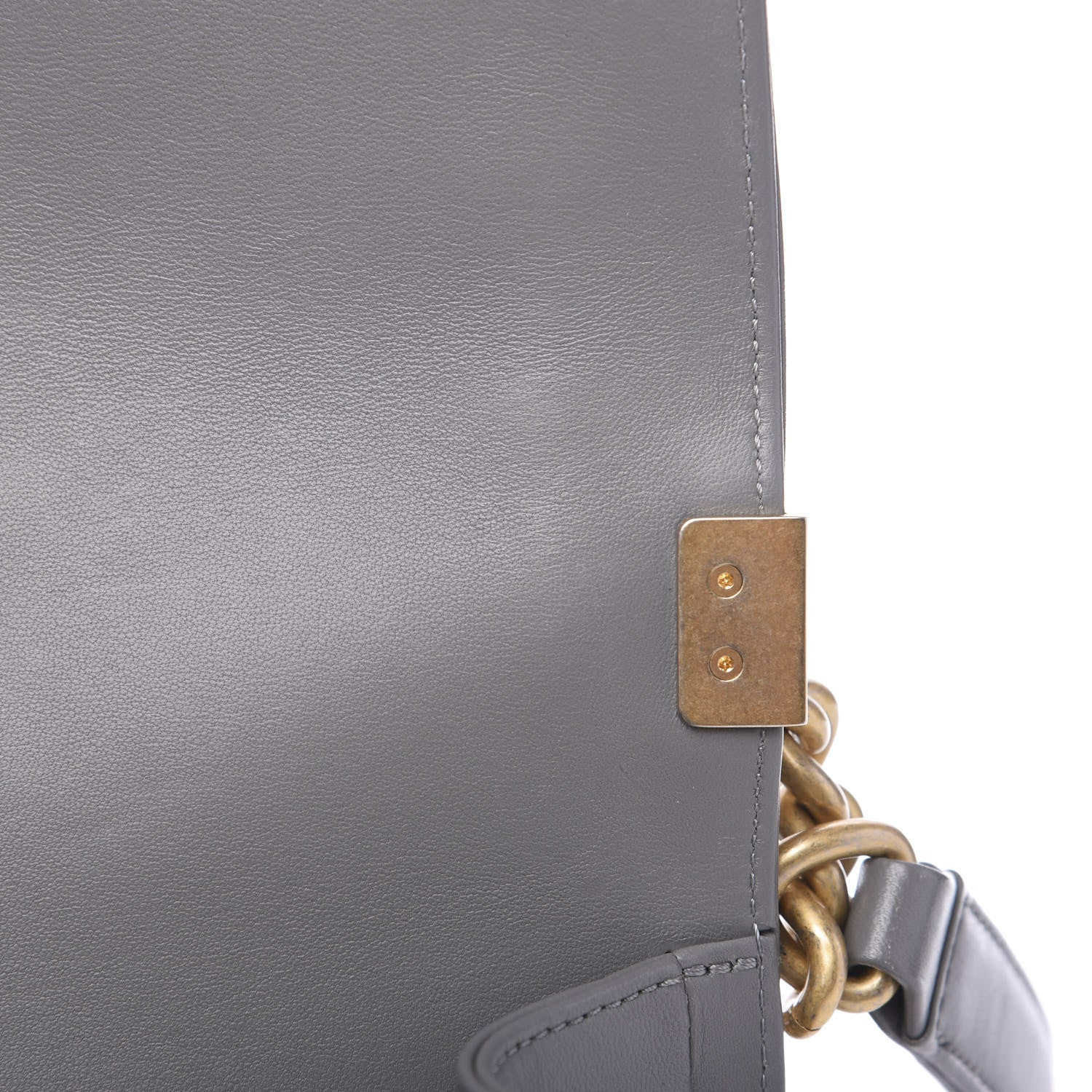 Chanel Lambskin Quilted Medium Boy Flap Grey 9 of 11