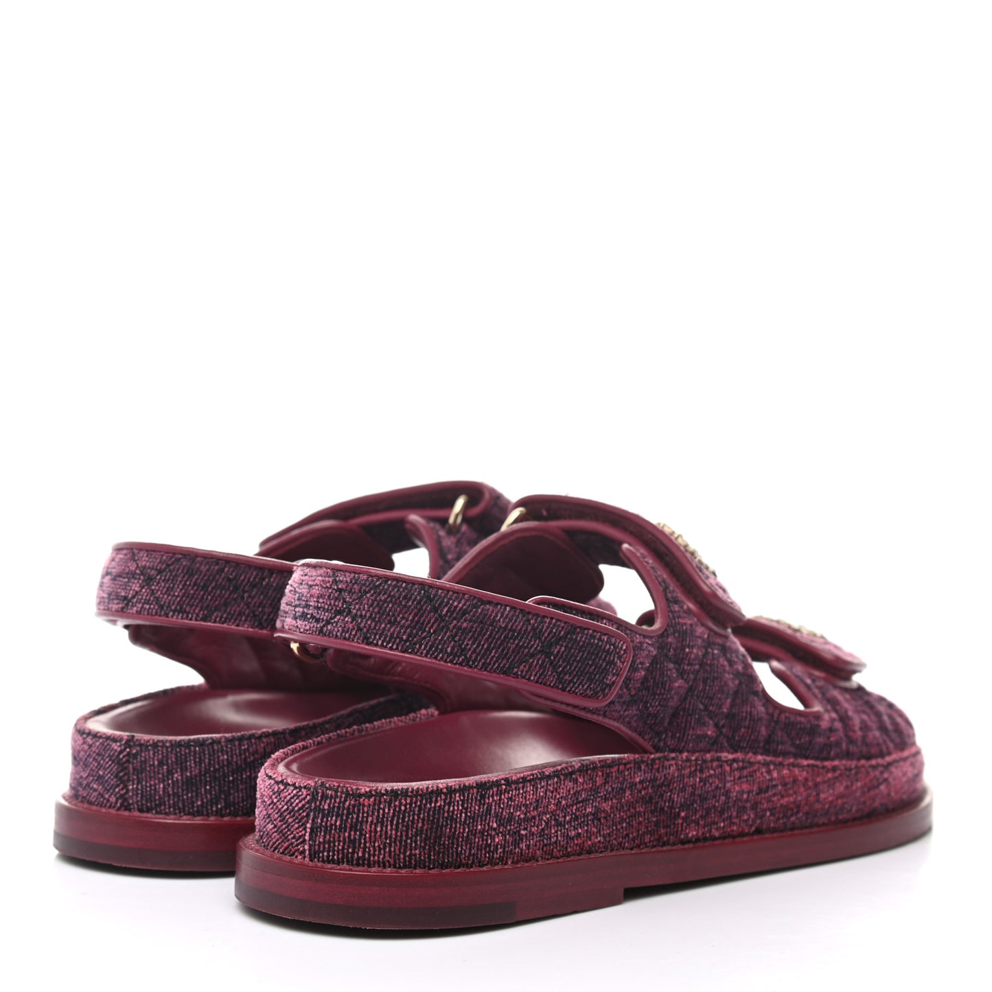 Velvet Velcro Dad Sandals 37.5 Dark Pink