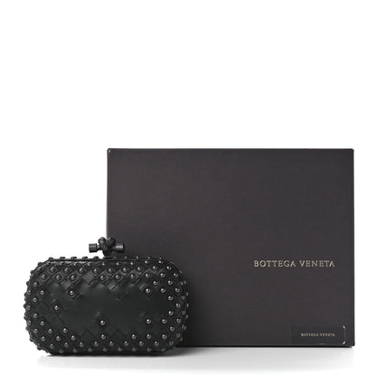 Bottega Veneta Waxy Nappa Intrecciato Knot Studded Clutch Black 10 of 10