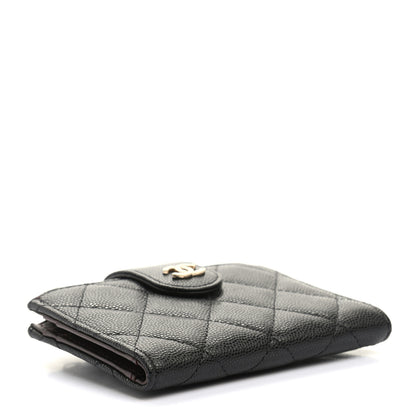 Chanel Caviar Quilted Compact Zipped Pocket Wallet Black 4 of 7