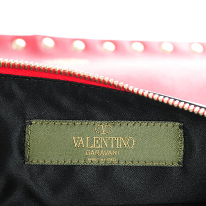 Valentino Garavani Nappa Canvas Camouflage Large Rockstud Zip Pouch Red 6 of 7