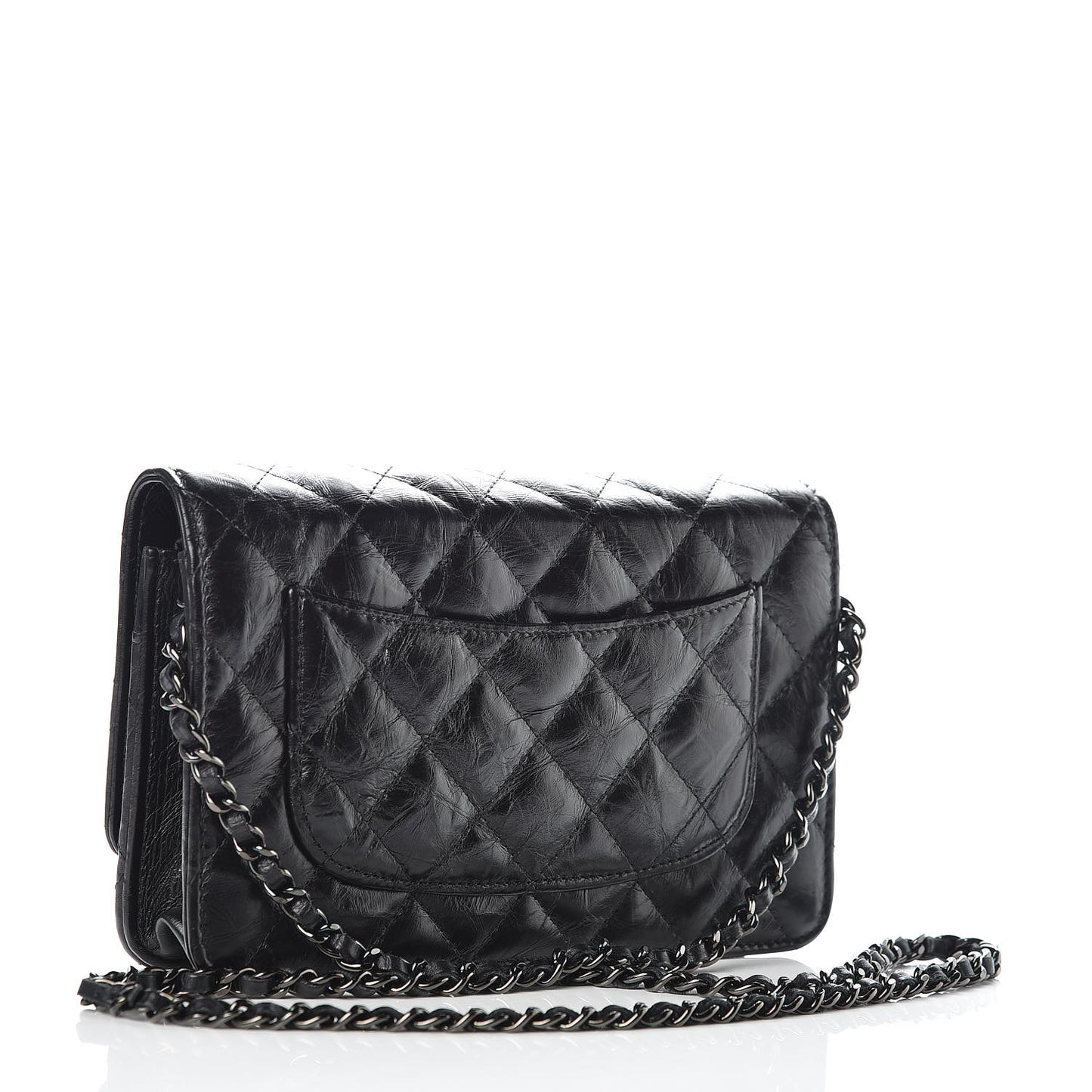 Aged Calfskin Quilted Reissue Wallet On Chain WOC So Black