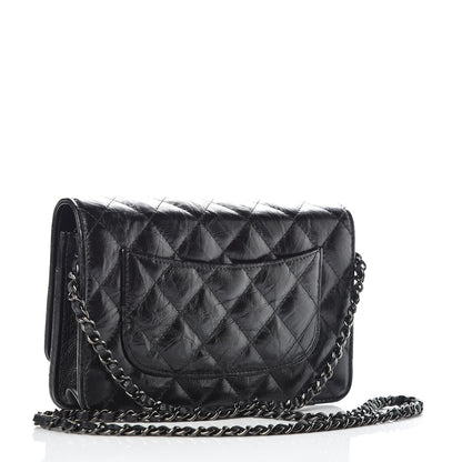 Chanel Aged Calfskin Quilted Reissue Wallet On Chain WOC So Black 3 of 11
