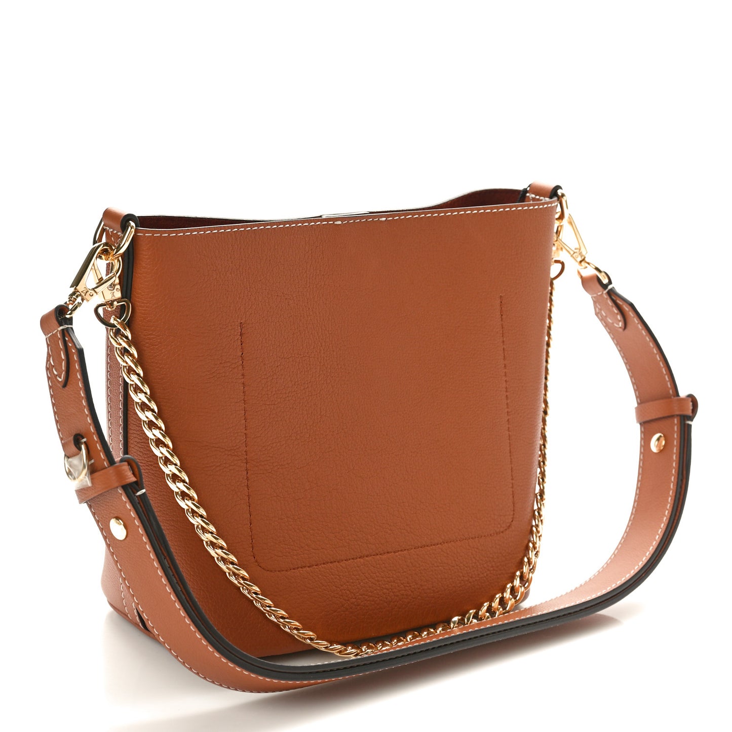 Calfskin Lock and Walk Bucket Cognac