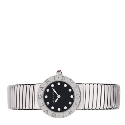 Bulgari Stainless Steel Diamond 26mm Tubogas Quartz Watch Black 2 of 5