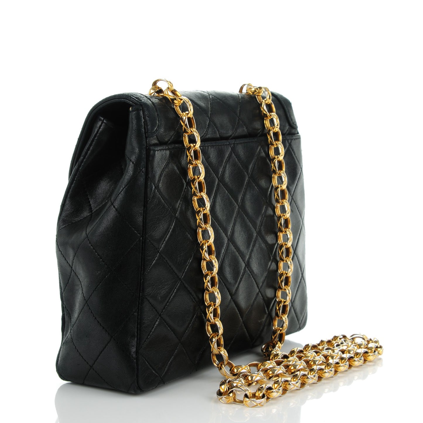Lambskin Quilted Small Shoulder Bag Black