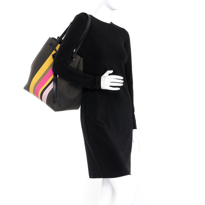 Celine Textile Striped Medium Belt Cabas Phantom Multicolor 2 of 9
