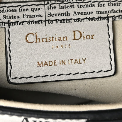 Christian Dior Calfskin Newspaper Printed Saddle Bag With Strap Black White 6 of 10