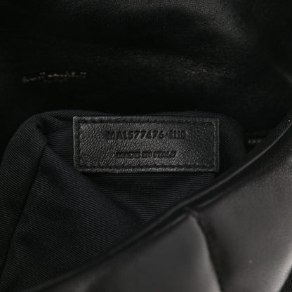 Saint Laurent Lambskin Quilted Small Loulou Puffer Monogram Chain Satchel Black 7 of 9