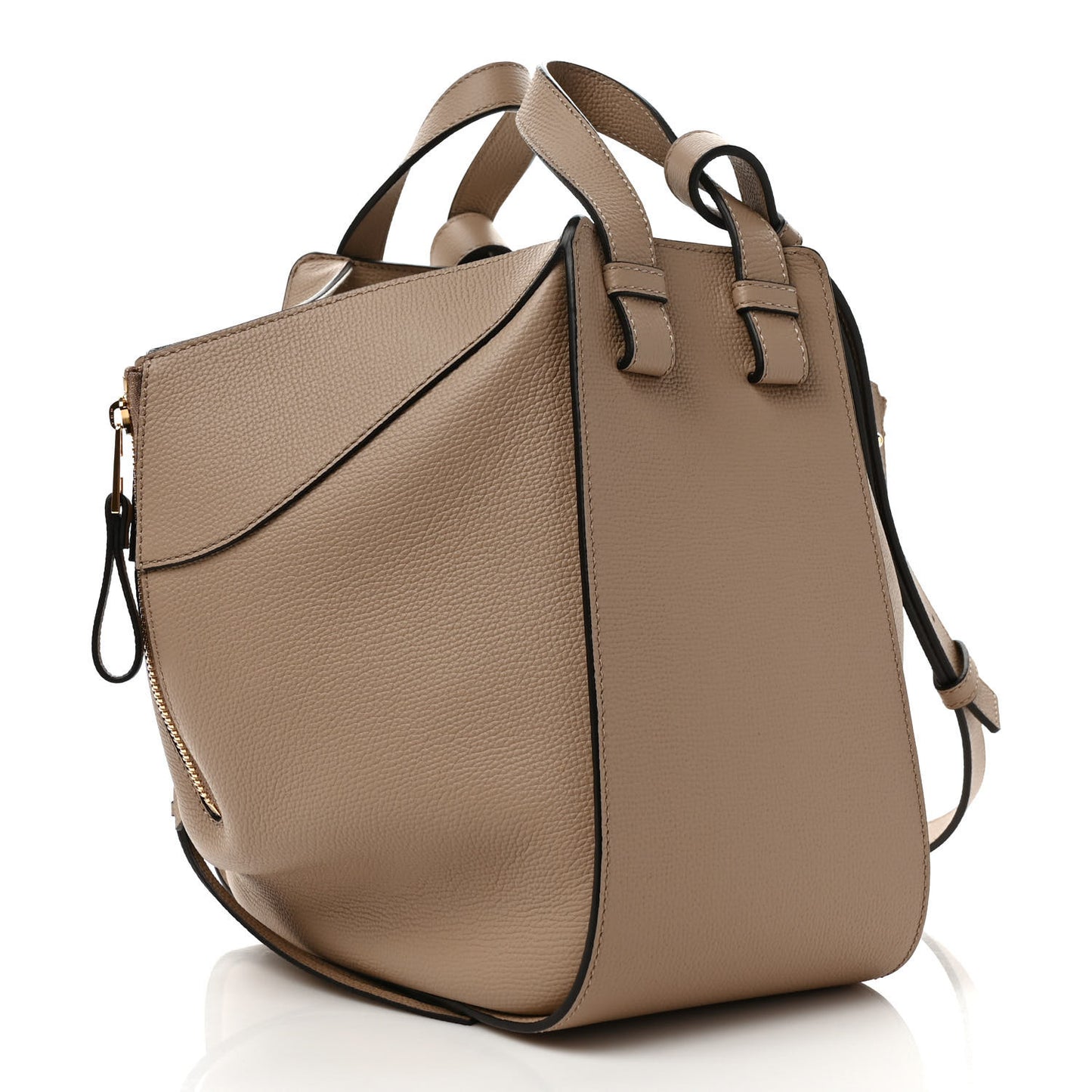 Grained Calfskin Small Hammock Shoulder Bag Sand